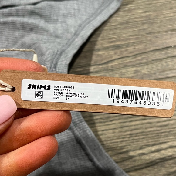 NWT Skims Soft Lounge Mini Dress Scoop Neck Bodycon Stretch Heather Gray Size 3X - Picture 4 of 8